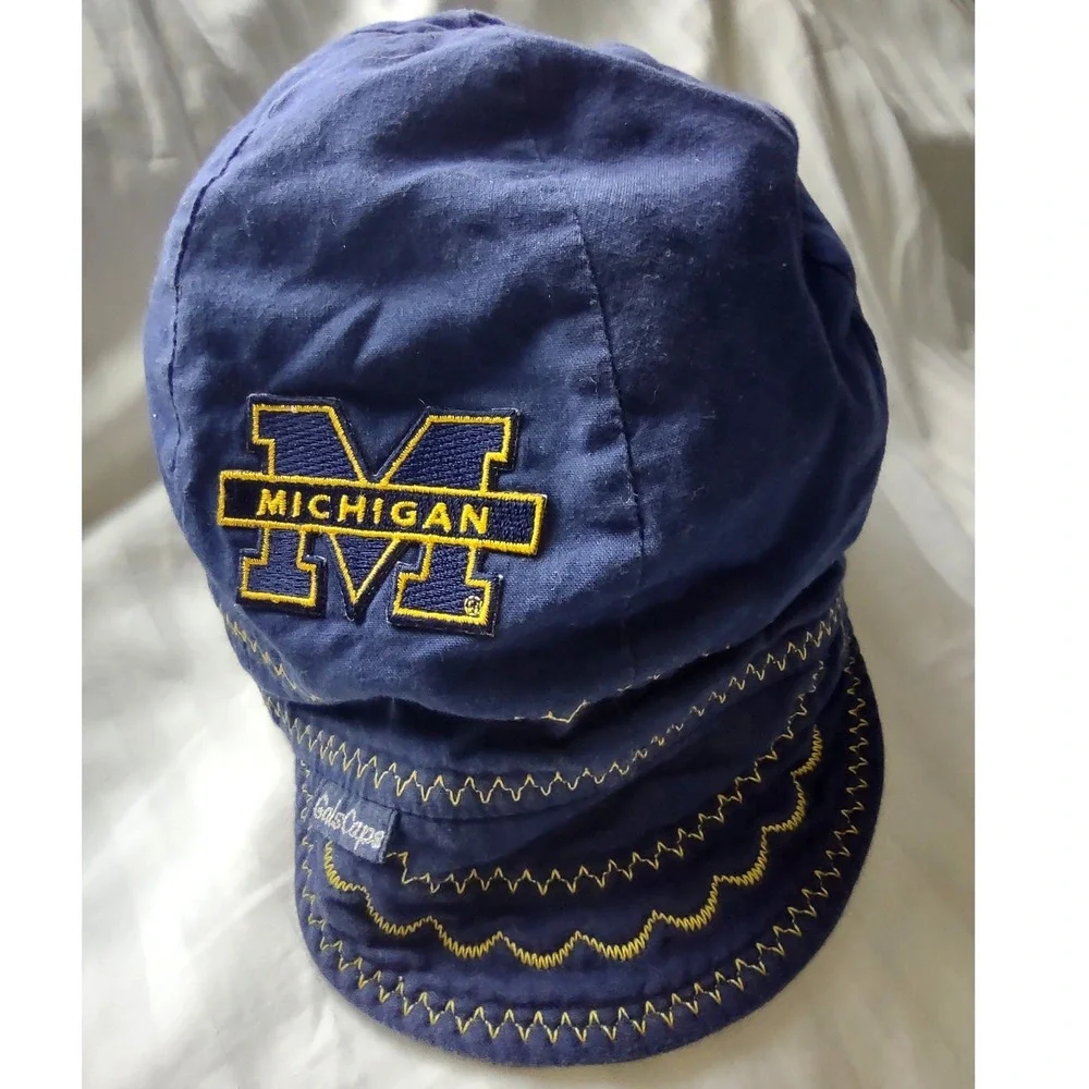Michigan Wolverines Embroidered Blue GalsCaps‎ Hat Women Size XL Reversible
